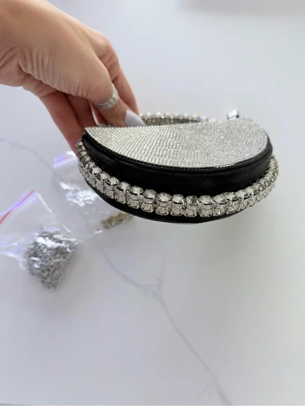 The Demi-Luna Rhinestone Micro Mini bag - Picture 5 of 9